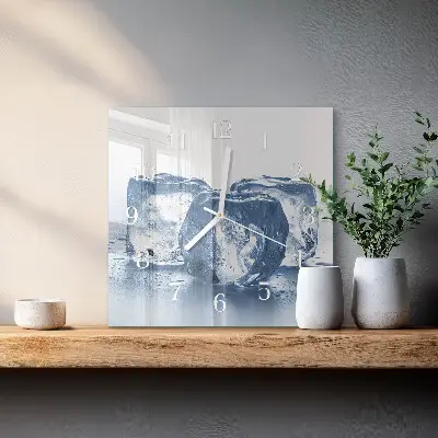 Quadratische wanduhr Eis