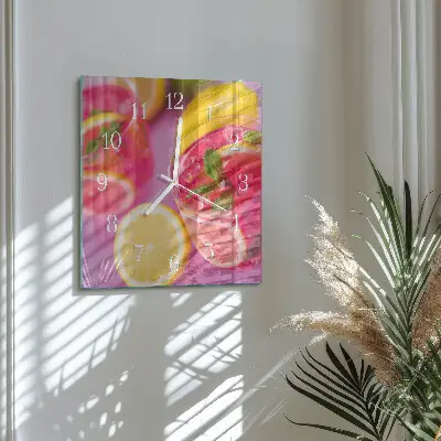 Moderne wanduhr quadratisch Zitrusfrüchte