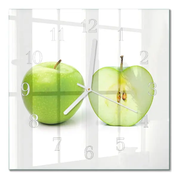 Quadratische wanduhr modern Apfel