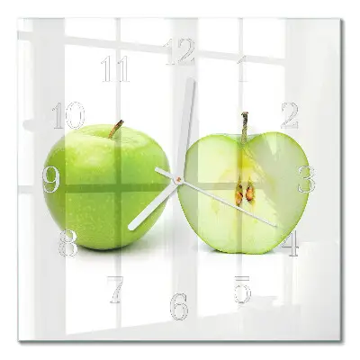 Quadratische wanduhr modern Apfel