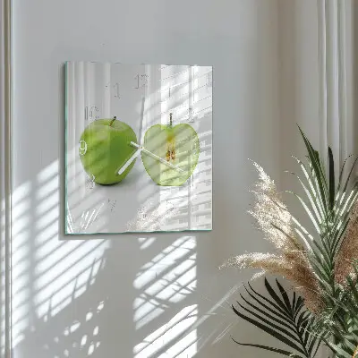 Quadratische wanduhr modern Apfel