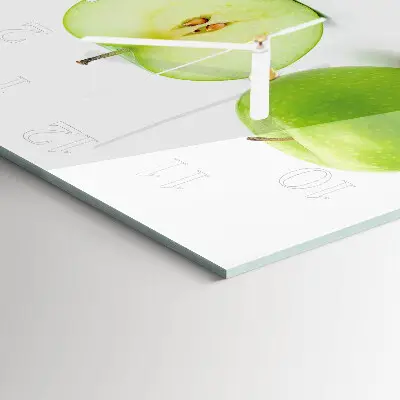 Quadratische wanduhr modern Apfel