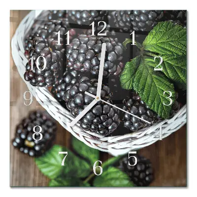 Wanduhr mit motiv quadratisch Brombeeren
