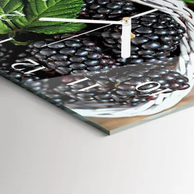 Wanduhr mit motiv quadratisch Brombeeren