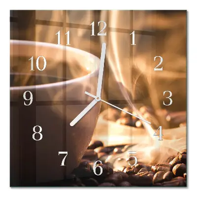 Moderne wanduhr quadratisch Kaffee
