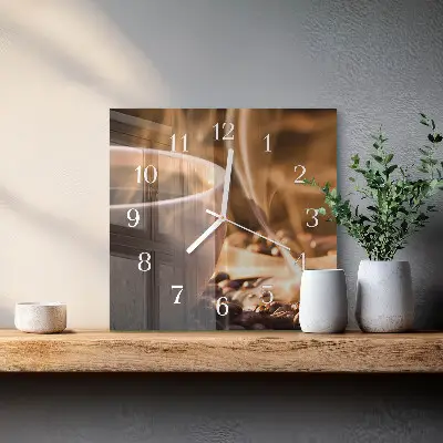 Moderne wanduhr quadratisch Kaffee