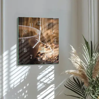 Moderne wanduhr quadratisch Kaffee