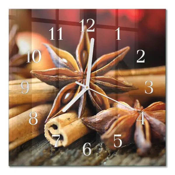 Quadratische wanduhr Anis-Zimt