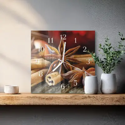 Quadratische wanduhr Anis-Zimt