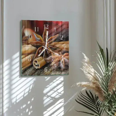 Quadratische wanduhr Anis-Zimt