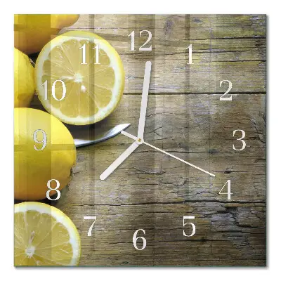 Quadratische wanduhr Saftige Zitronen
