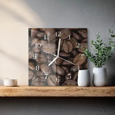 Quadratische wanduhr Kaffee