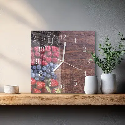 Wanduhr mit motiv quadratisch Waldfrüchte