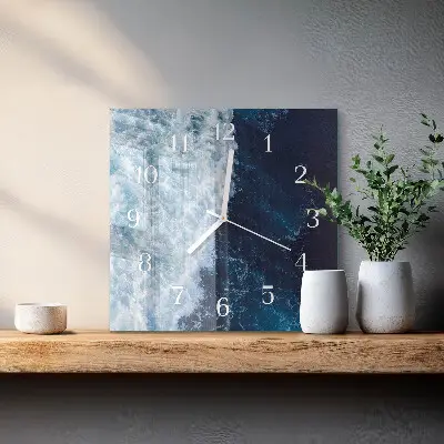 Quadratische wanduhr Meereswellen