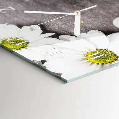 Moderne wanduhr quadratisch Blumen und Steine