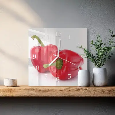 Glasuhr quadratisch Pfeffer