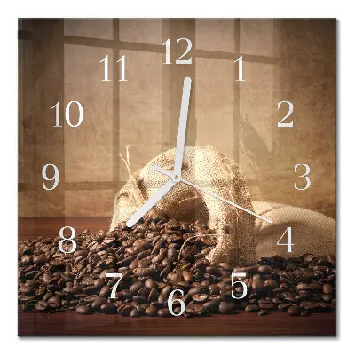 Quadratische wanduhr modern Kaffee