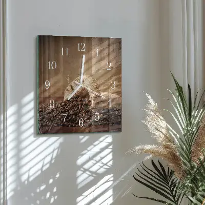 Quadratische wanduhr modern Kaffee