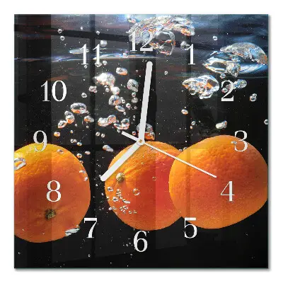 Moderne wanduhr quadratisch Orangen