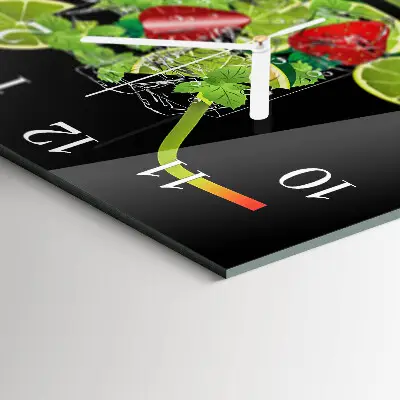 Glasuhr quadratisch Erdbeere und Limette