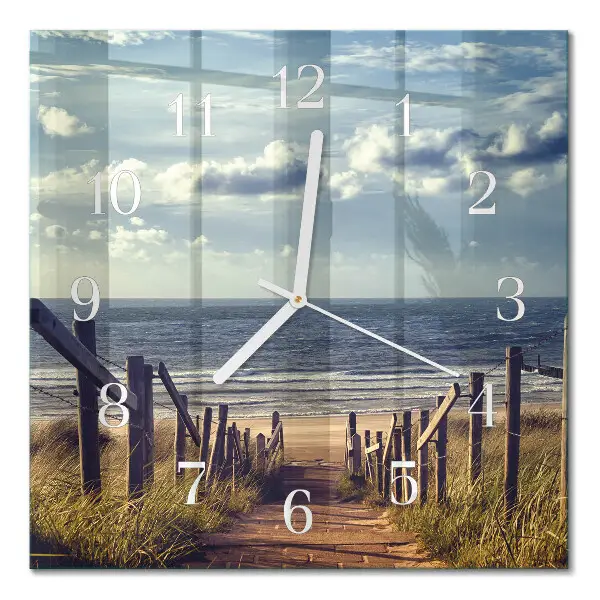 Quadratische wanduhr modern Strand Meer