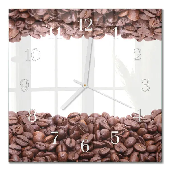 Wanduhr mit motiv quadratisch Kaffeebohnen