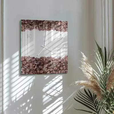 Wanduhr mit motiv quadratisch Kaffeebohnen