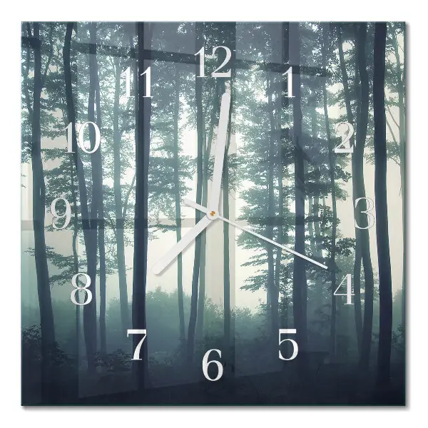 Quadratische wanduhr modern Nebelwald