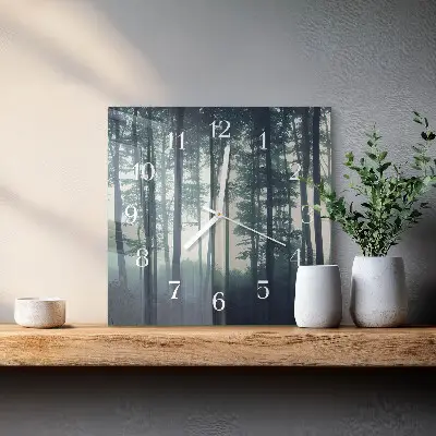 Quadratische wanduhr modern Nebelwald