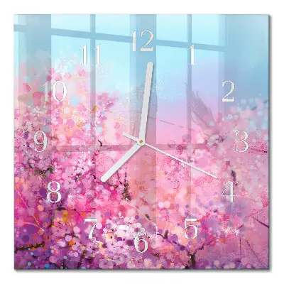 Quadratische wanduhr Blumenmuster