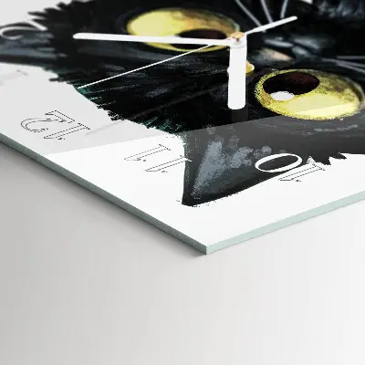 Quadratische wanduhr Schwarze Katze