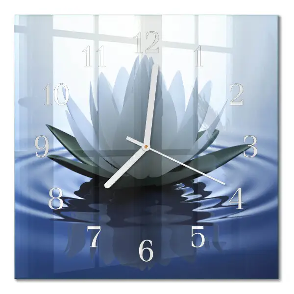 Wanduhr mit motiv quadratisch Seerose
