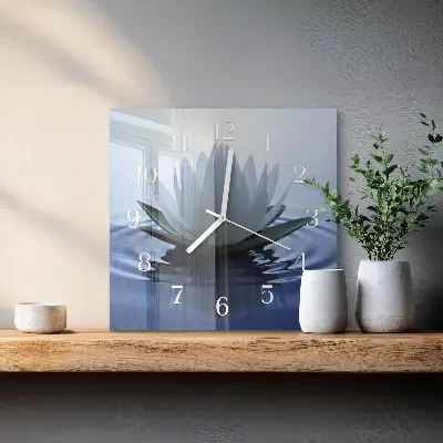 Wanduhr mit motiv quadratisch Seerose