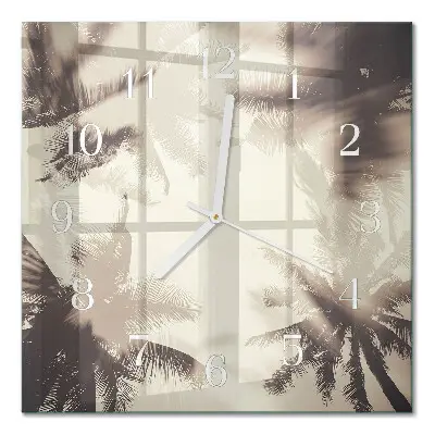 Moderne wanduhr quadratisch Palmen