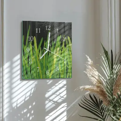 Quadratische wanduhr modern Gras