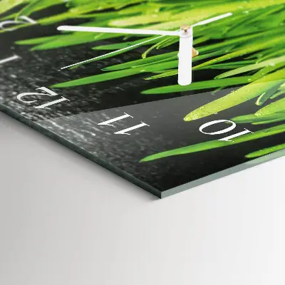 Quadratische wanduhr modern Gras