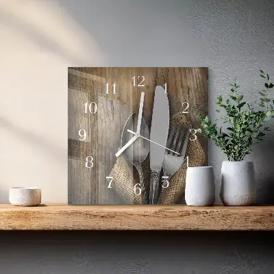Wanduhr mit motiv quadratisch Besteck