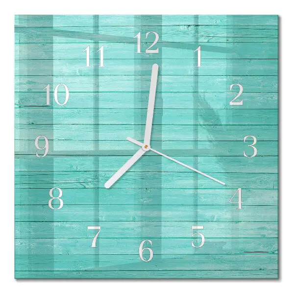 Quadratische wanduhr Grüne Bretter