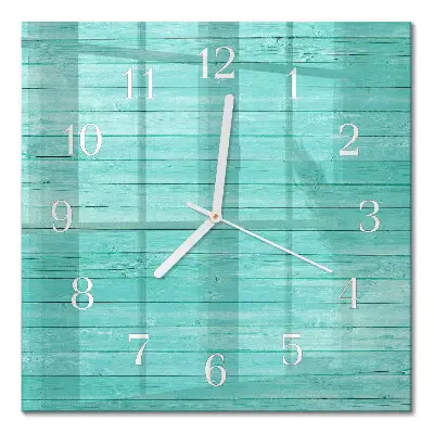 Quadratische wanduhr Grüne Bretter