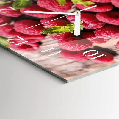 Wanduhr mit motiv quadratisch Himbeeren