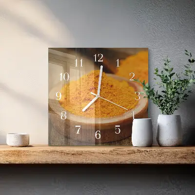Moderne wanduhr quadratisch Kurkuma