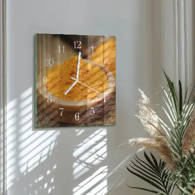 Moderne wanduhr quadratisch Kurkuma