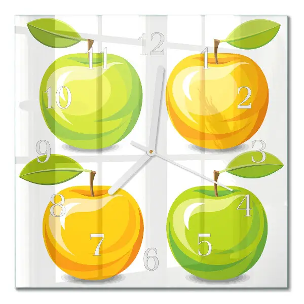 Quadratische wanduhr Äpfel