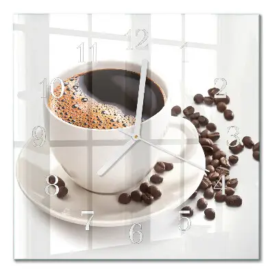 Quadratische wanduhr Eine Tasse Kaffee