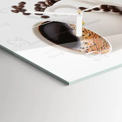 Quadratische wanduhr Eine Tasse Kaffee