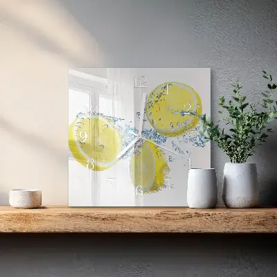 Glasuhr quadratisch Zitronen