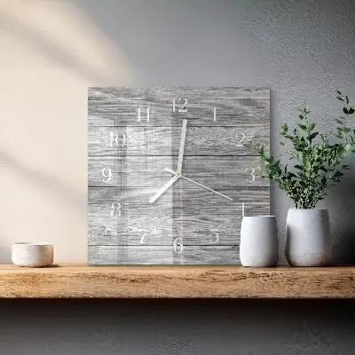 Wanduhr mit motiv quadratisch Graues Holz