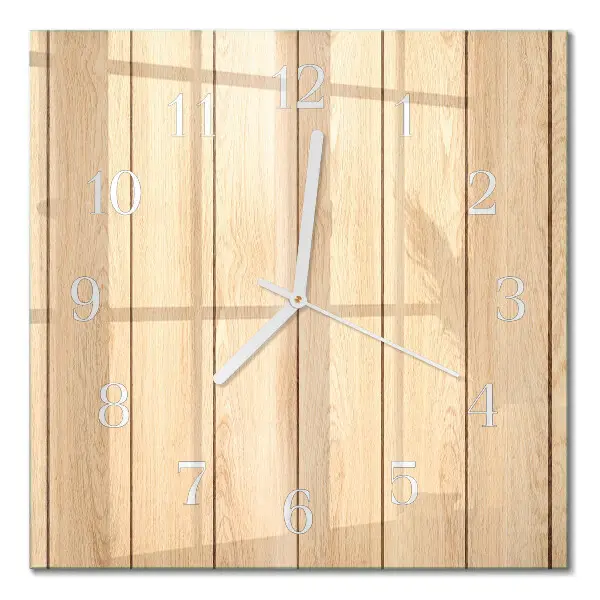 Glasuhr quadratisch Holz