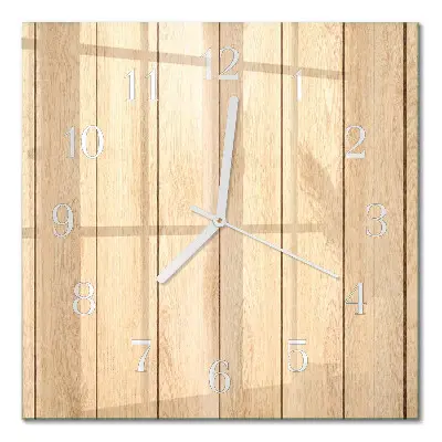 Glasuhr quadratisch Holz