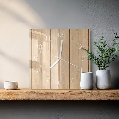 Glasuhr quadratisch Holz